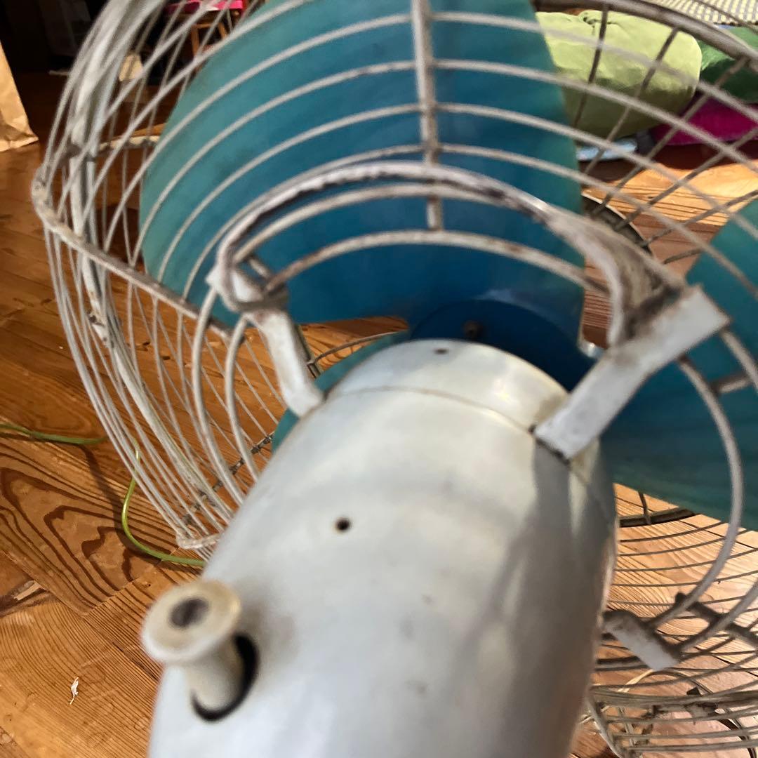 ☆ ナショナル　レトロ 卓上扇風機 青 3枚羽根　☆
