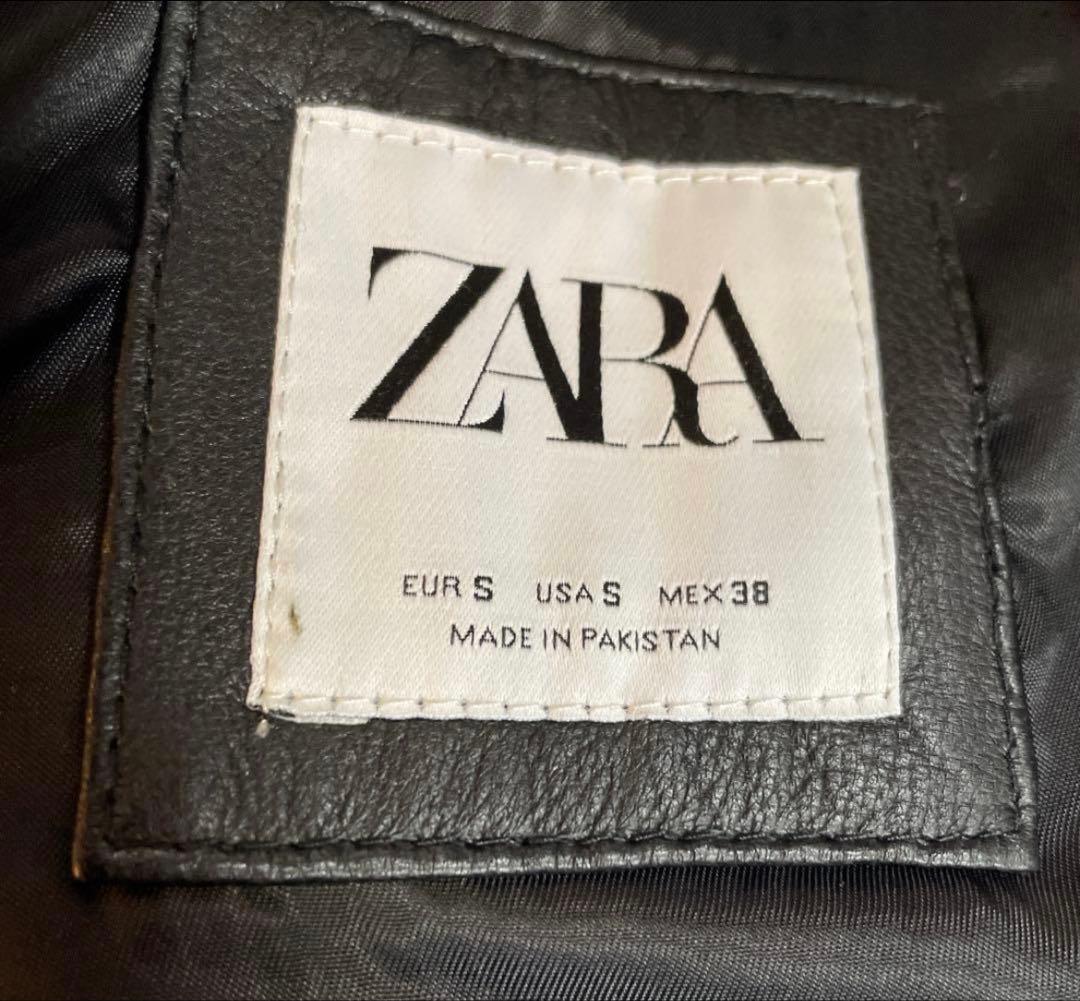 ZARA リアルレザー　本革　ライダースジャケット