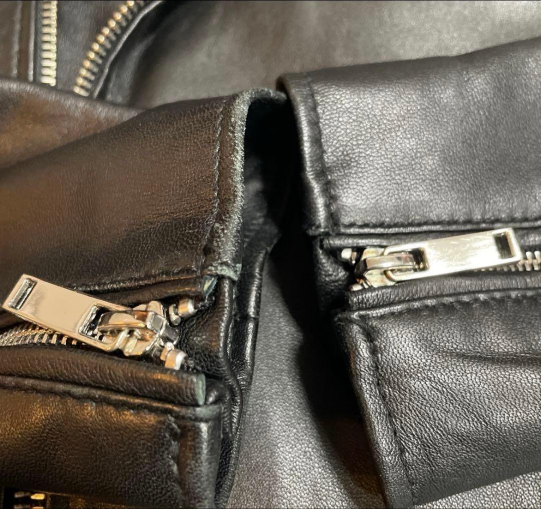 ZARA リアルレザー　本革　ライダースジャケット