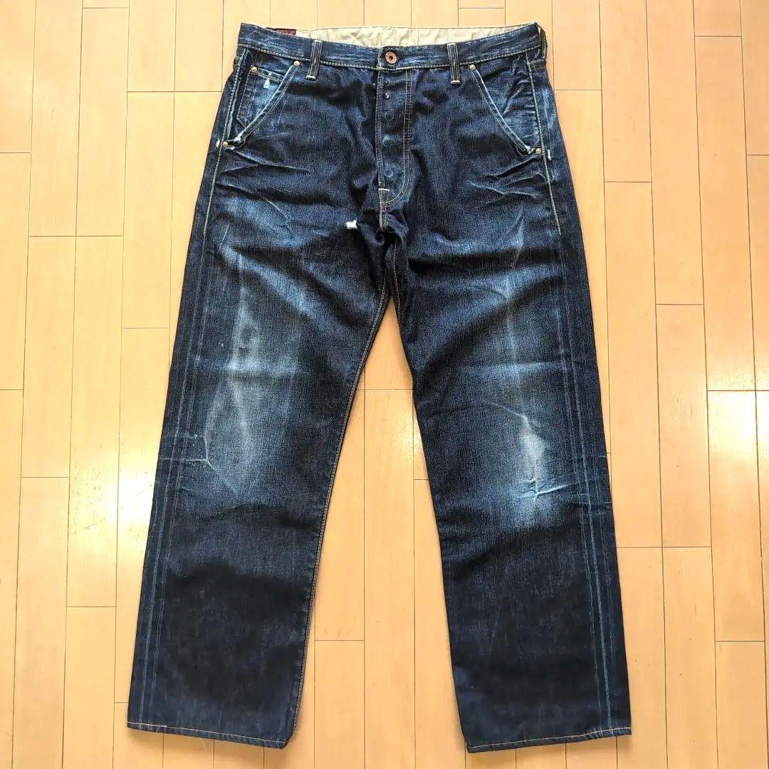 エヴィス EU ED ダメージジーンズ デニム 濃紺 33インチ 13F