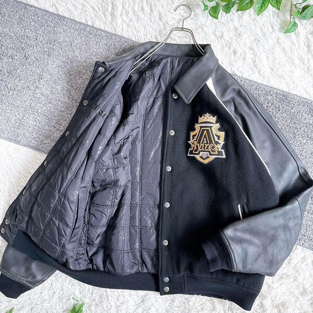 アビレックス　スタジャン　両面デザイン　y2k 袖レザー　中綿　リバーシブル