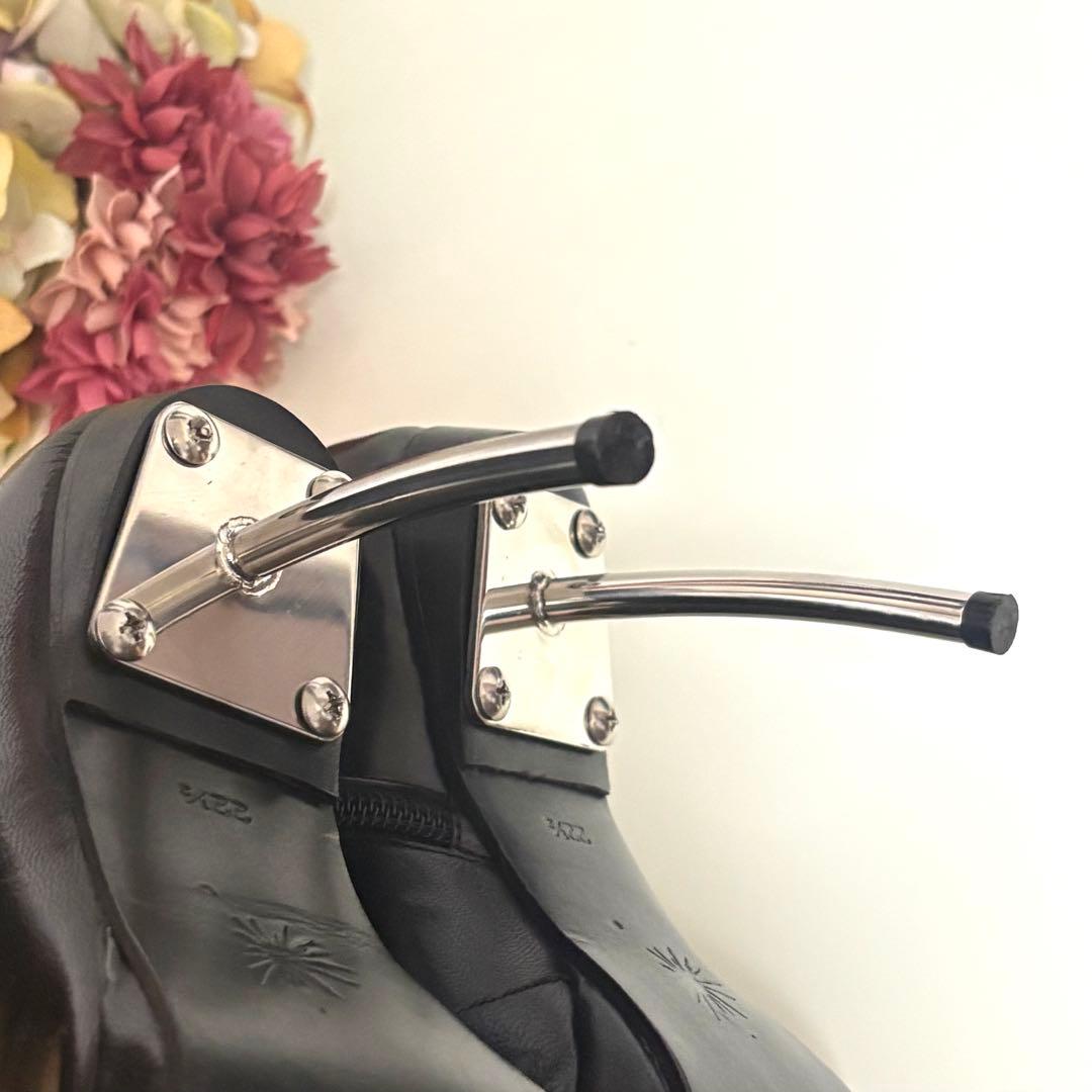 【希少】MIHARA YASUHIRO メタルヒール ブーティ 黒 22.5cm