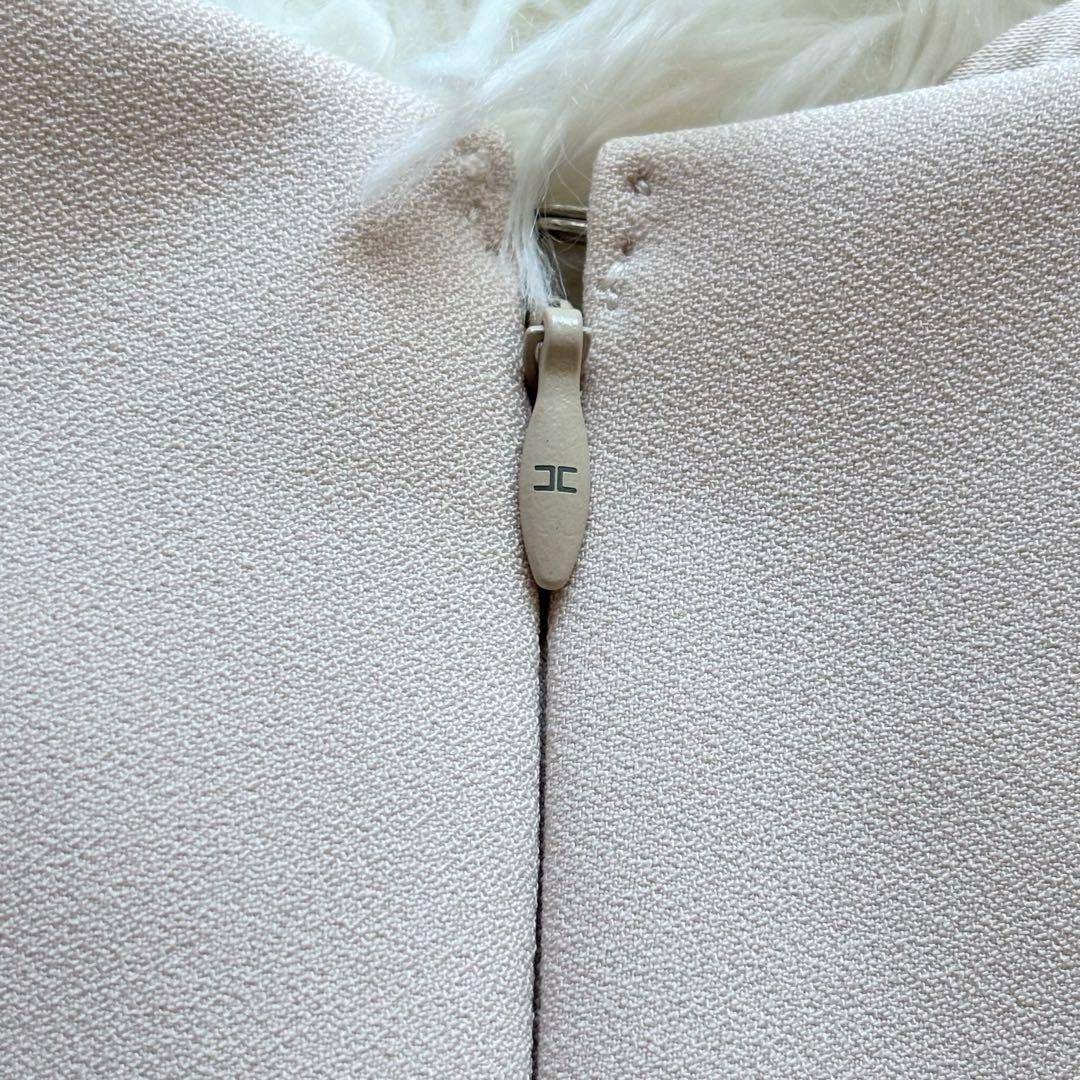 エリザベッタ フランキ　ワンピース　イタリア製　ロゴ金ボタン　ピンクベージュ