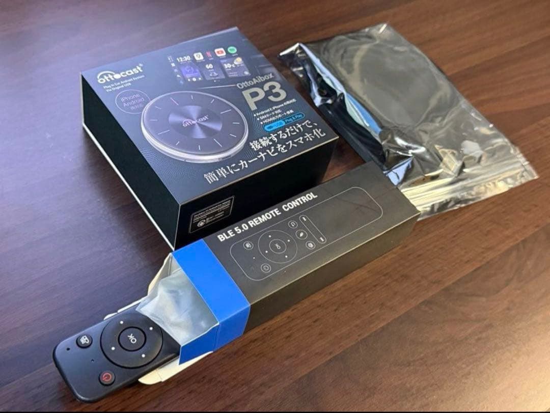 Ottocast P3 カーナビ Bluetoothリモコン・HDMIケーブル付