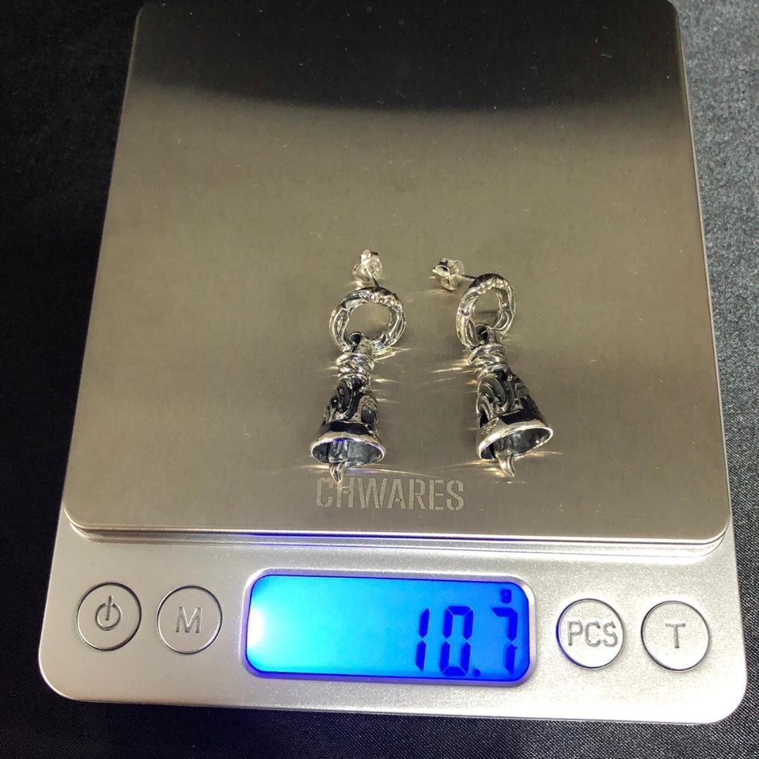 シルバー925 ピアス　メンズ　鈴　鐘　ベル　クロム　人気　3-24 6293