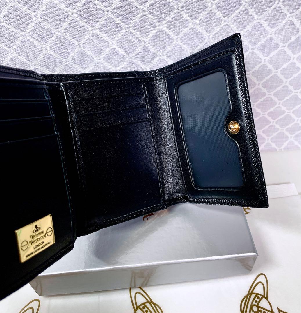 【大人気♡ショッパー付】新品 ヴィヴィアン・ウエストウッド　三折り財布 ブラック