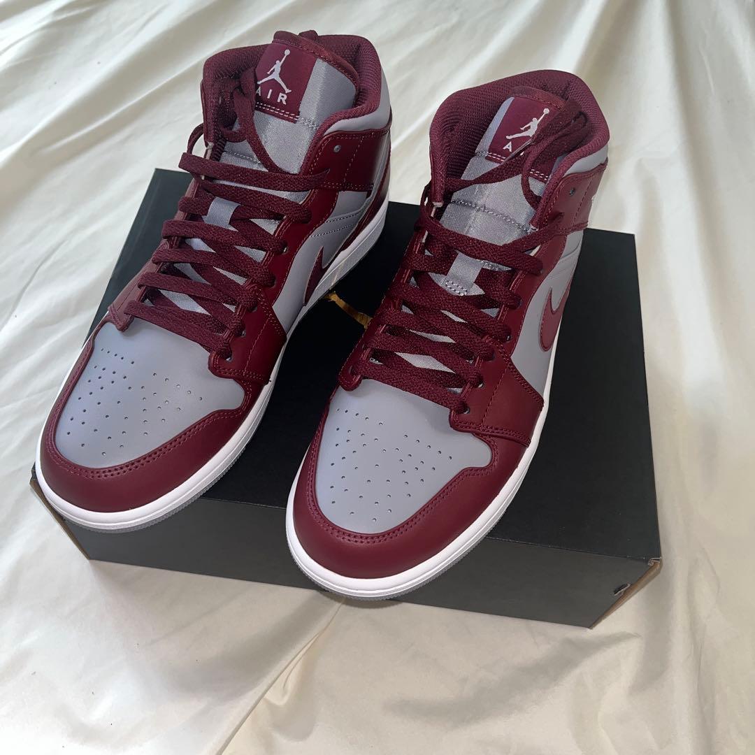 エアジョーダン ハイカット シューズ バーガンディ/グレー