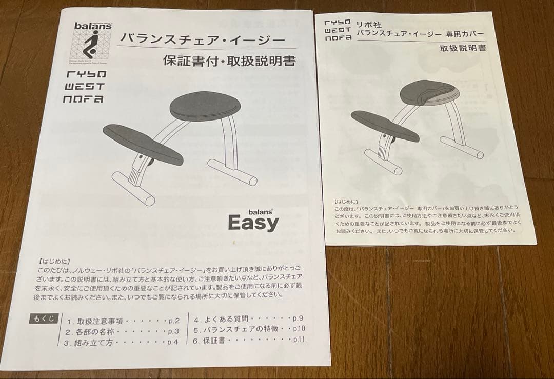 バランスチェア•イージー　専用カバー　ノルウェー•リボ社　取説あり