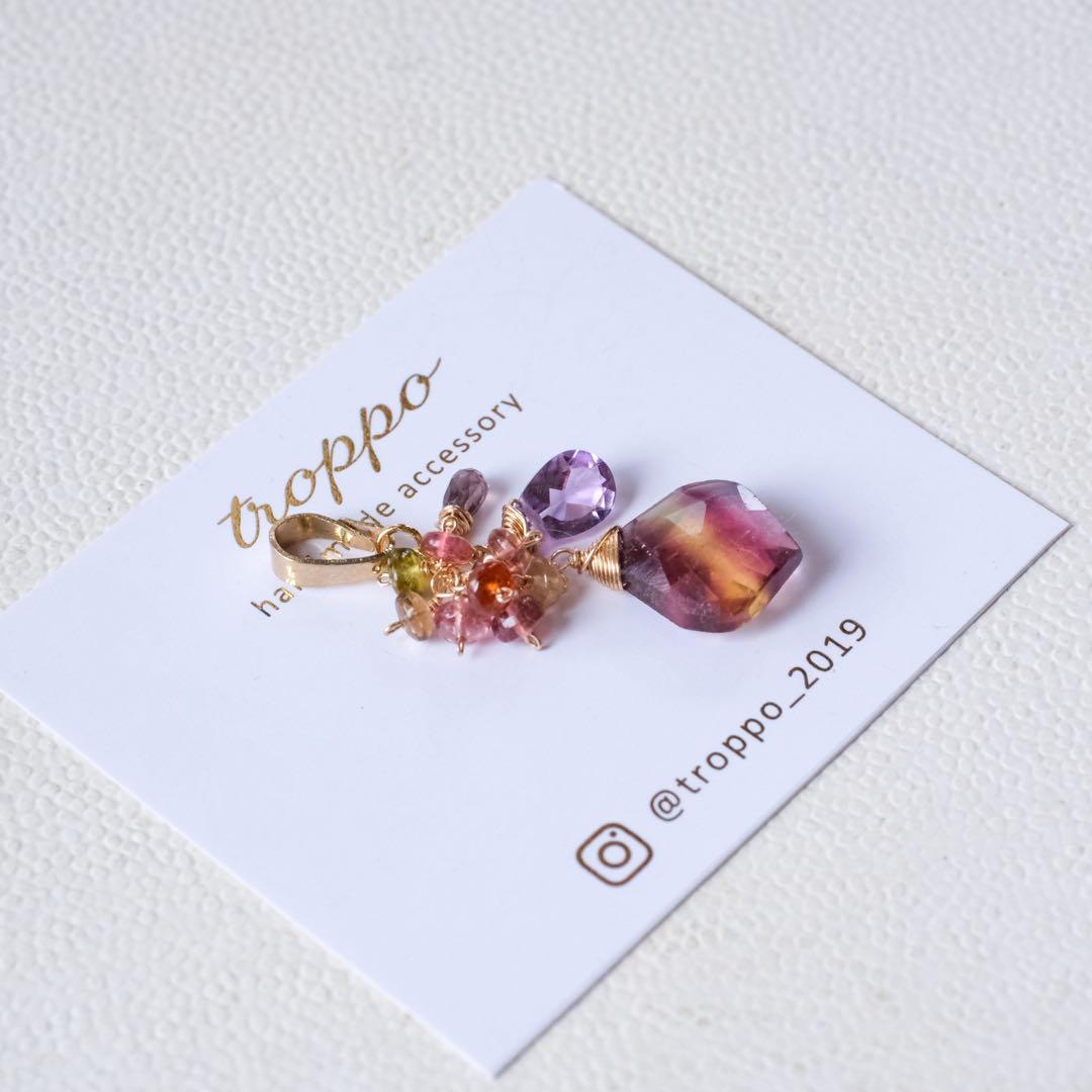 dino13 ♦︎14kgfレインボーフローライト/イヤリング