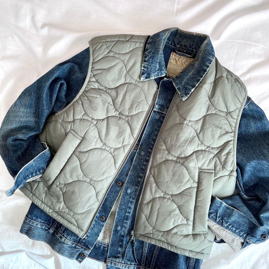 ニコアンド... WILLIAM B.ELIOTT ドロストキルトベスト カーキ