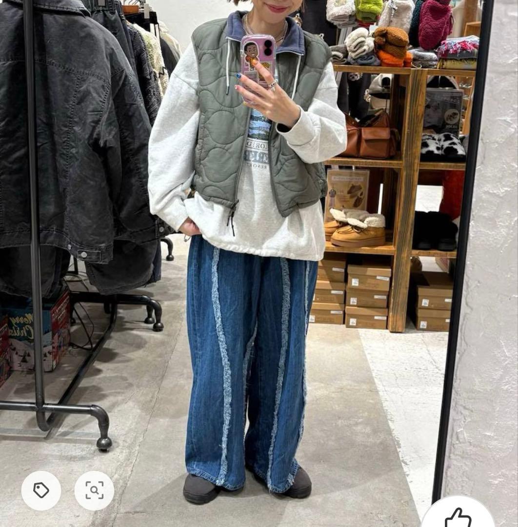 ニコアンド... WILLIAM B.ELIOTT ドロストキルトベスト カーキ