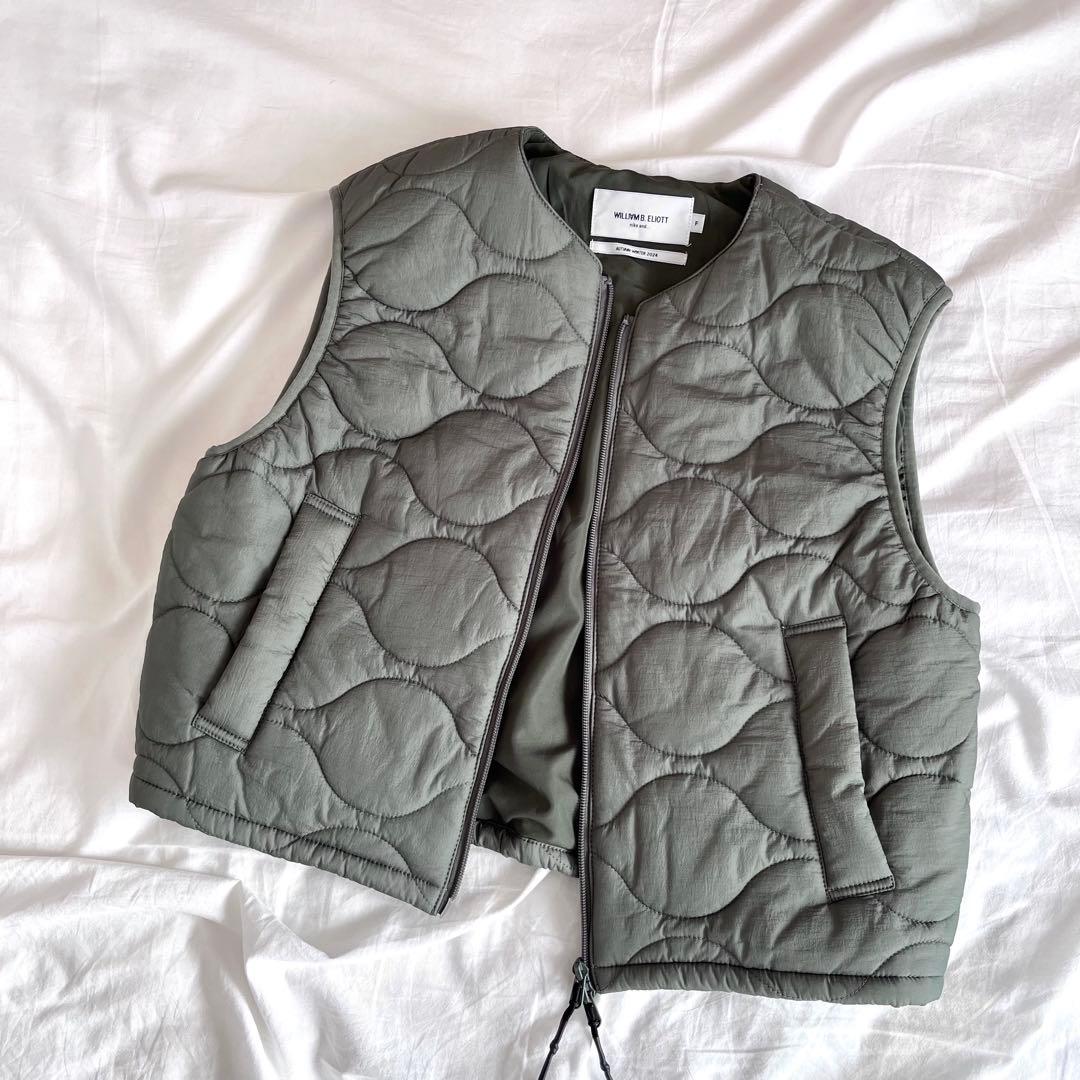ニコアンド... WILLIAM B.ELIOTT ドロストキルトベスト カーキ