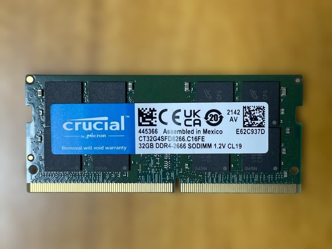 Crucial ノートPC用メモリ 32GB DDR4 PC4-2666