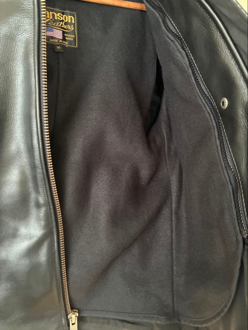 vanson leathers シングルライダースジャケット 36 ブラック