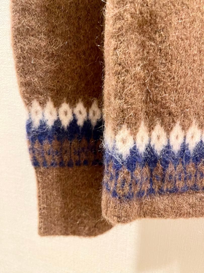 【three dots】ノルディック柄長袖セーター ブラウン