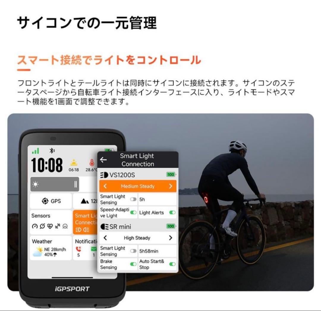 iGPSPORT SR mini スマートレーダーテールライト