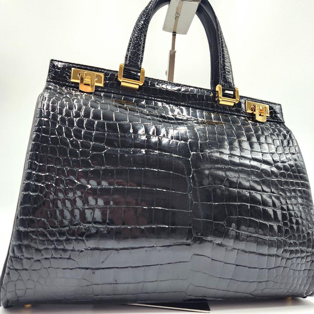 入手困難✨最高級 リアルクロコダイル トートバッグ 鰐革 ターンロック