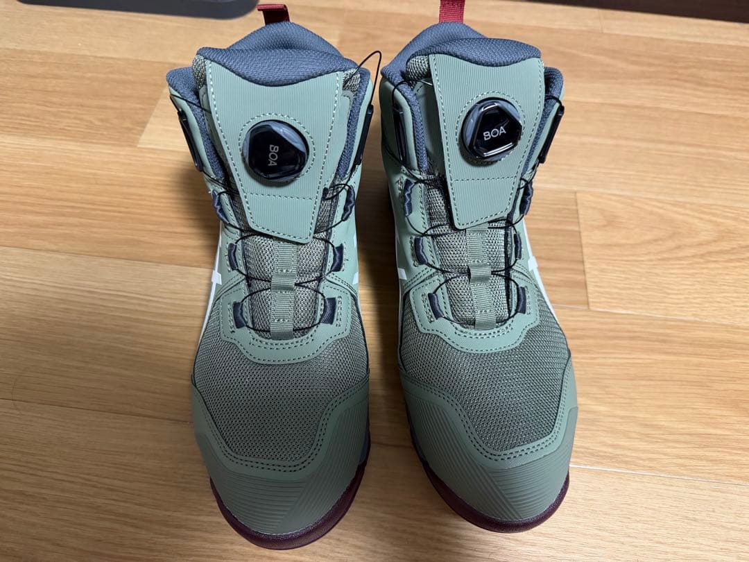 ASICS ボアシステム 安全靴 グリーン　cp214