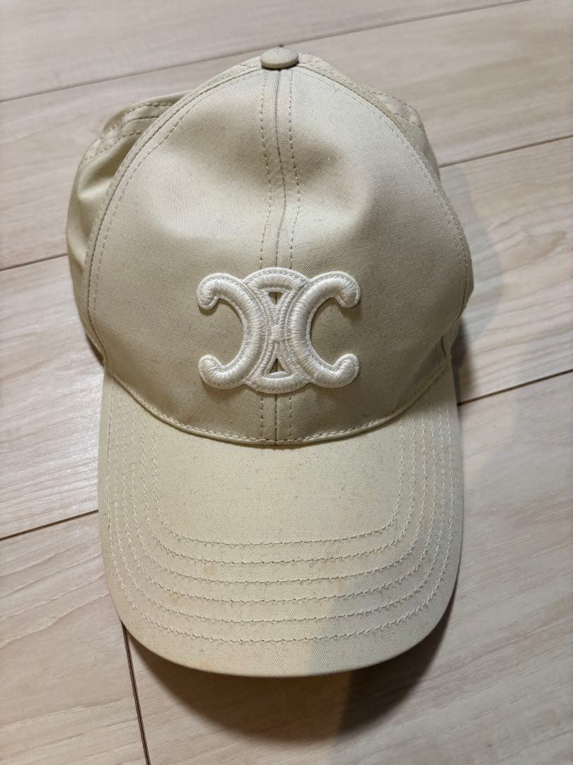 CELINE ベージュ キャップ Mサイズ