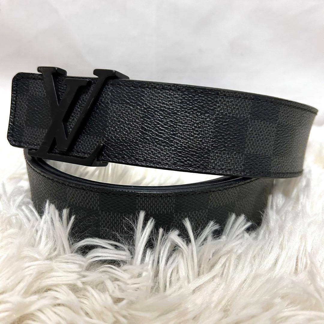 LOUIS VUITTON ダミエ　LVバックル　ブラック　ベルト　レザー