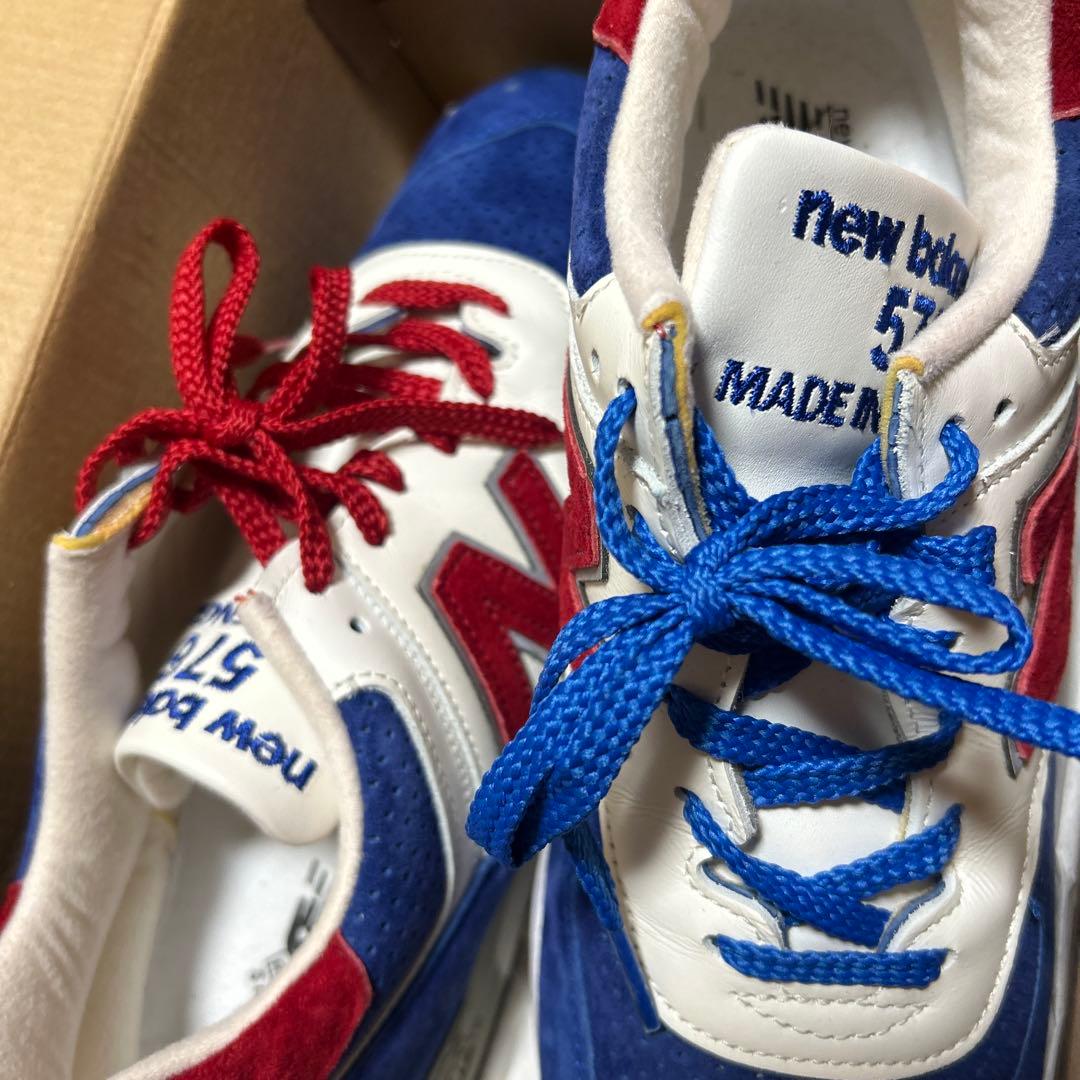 new balance 574 青赤スニーカー