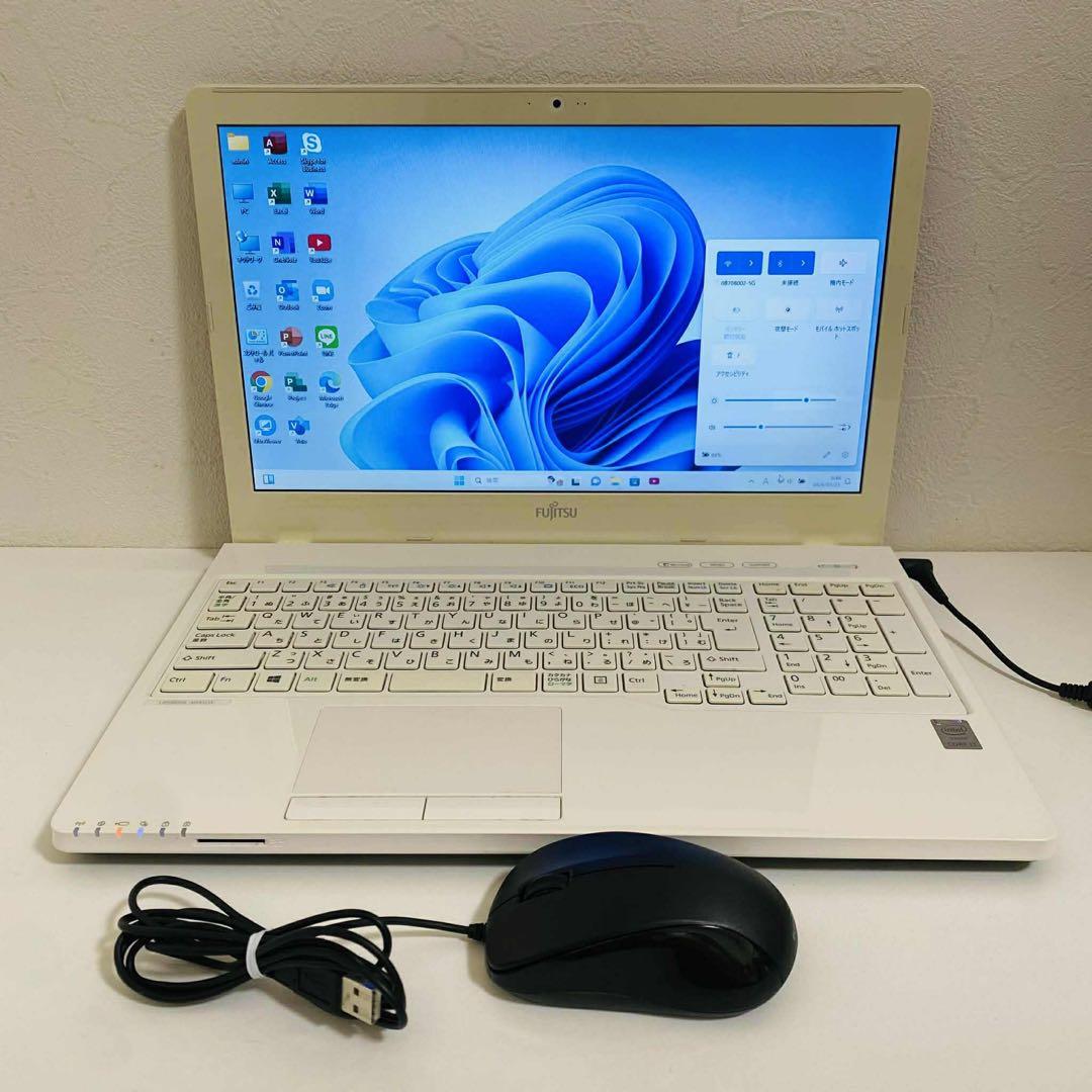 Y69 富士通ノートパソコン WEBカメラSSD高速Windows11オフィス付