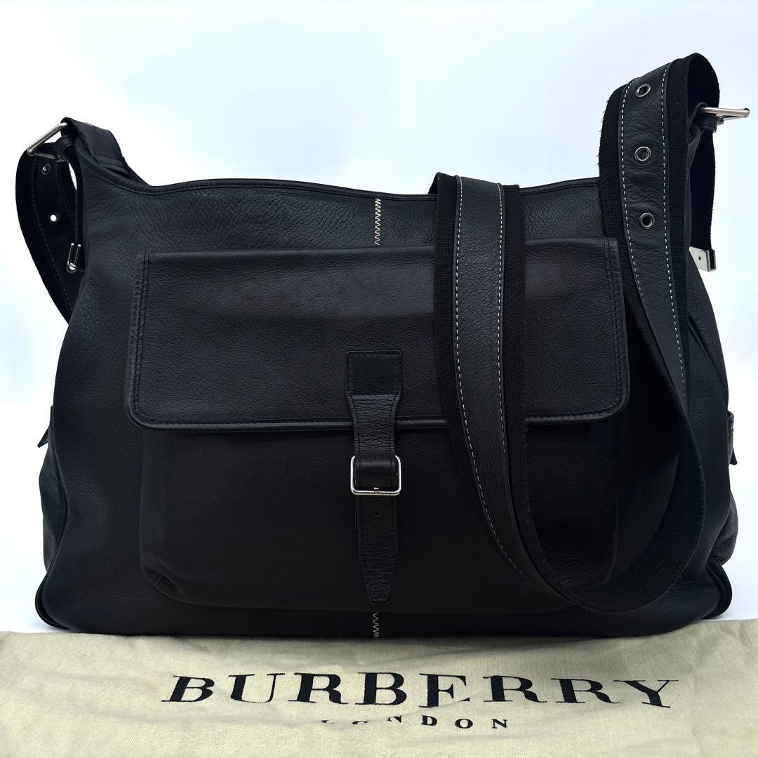 高級】Burberry バーバリー　メッセンジャーバッグ　ショルダー　レザー