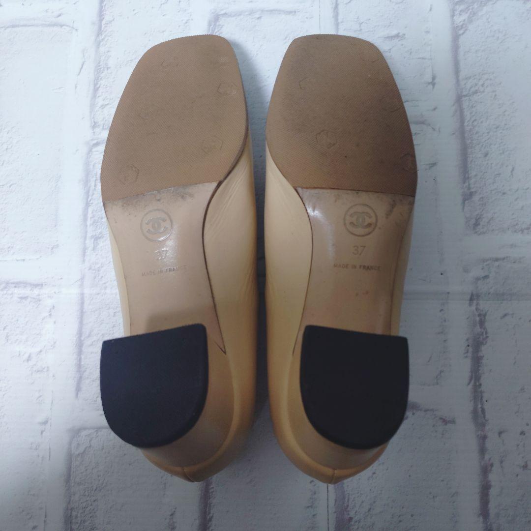 【シャネル】パンプス　ハイヒール ココマーク　バイカラー ベージュ　黒　37