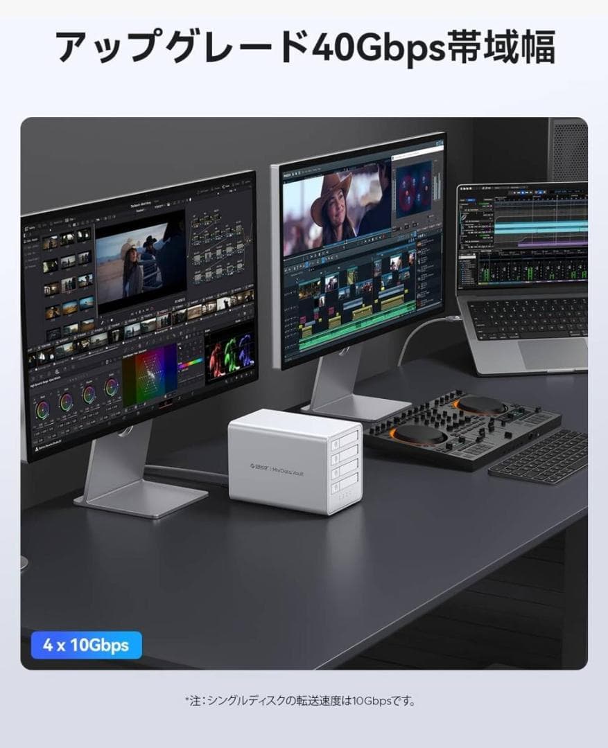 ORICO 40Gbps オールフラッシュSSDケース 4*10Gbps M.2