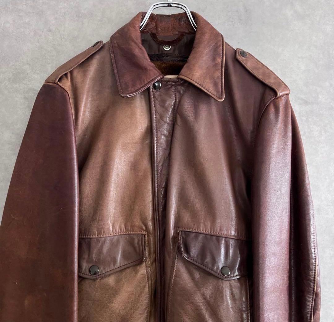 80s schott A-2 フライトジャケット ブラウン