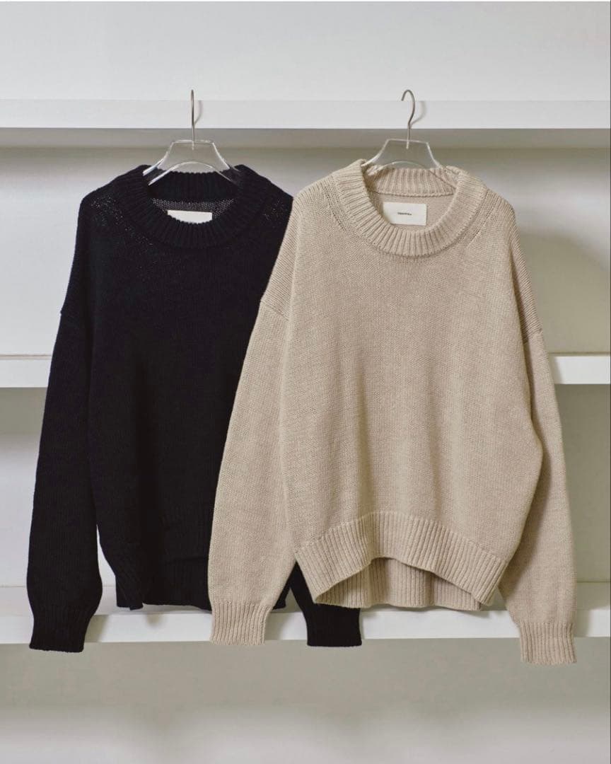 トゥデイフル　Roundhem Linen Knit ナチュラル