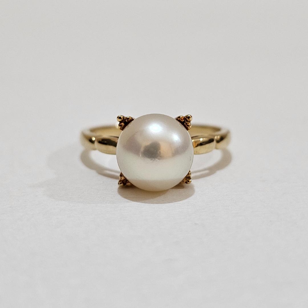 1832 ミキモトパールリングK18YGイエローゴールド11号8.4mm