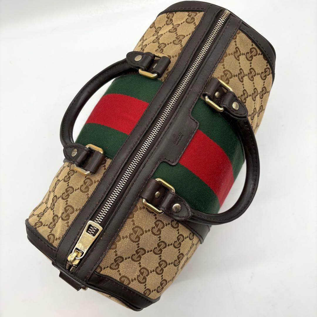 【極美品】GUCCI ボストンバッグ 2way GGキャンバス シェリーライン