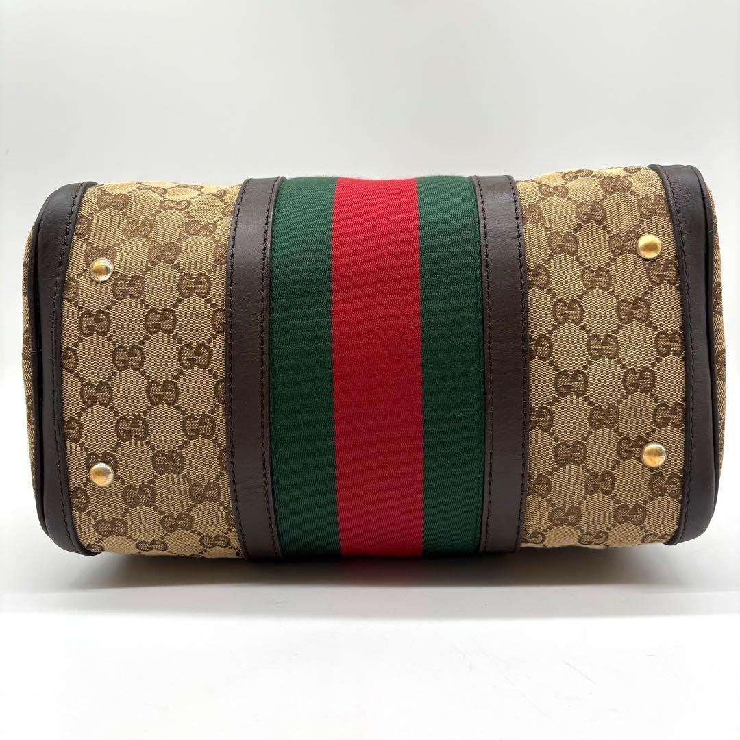 【極美品】GUCCI ボストンバッグ 2way GGキャンバス シェリーライン