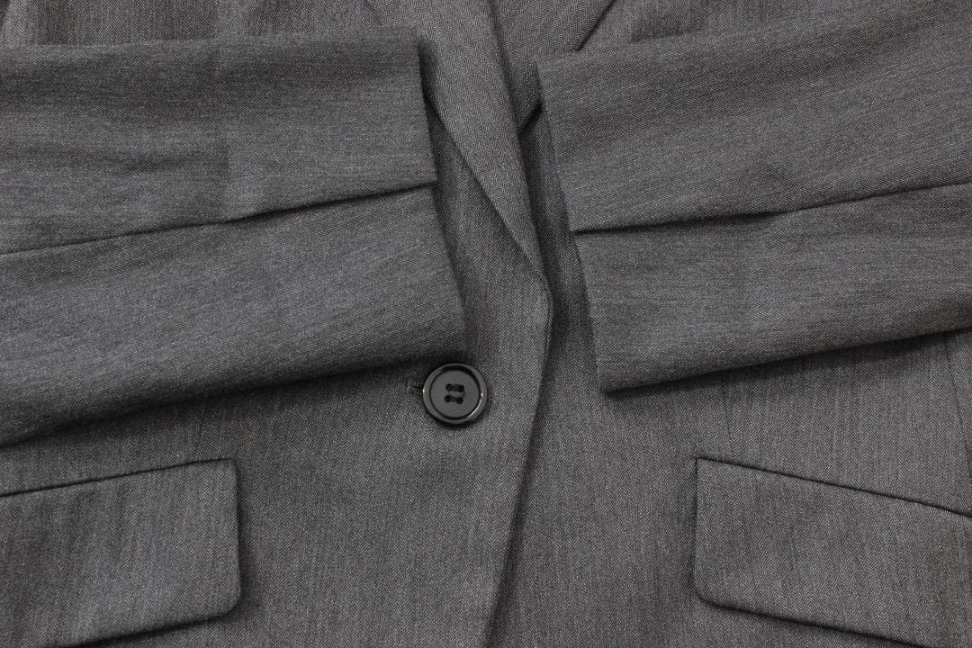 37【新品同様】アンタイトル パンツスーツ 2 グレー M ヘリンボーン 秋冬春