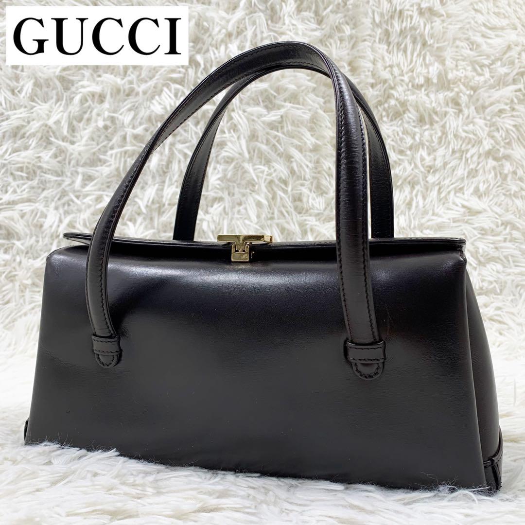 【✨極美品✨】グッチ ミニボストンバッグ レザー G金具 ブラウン