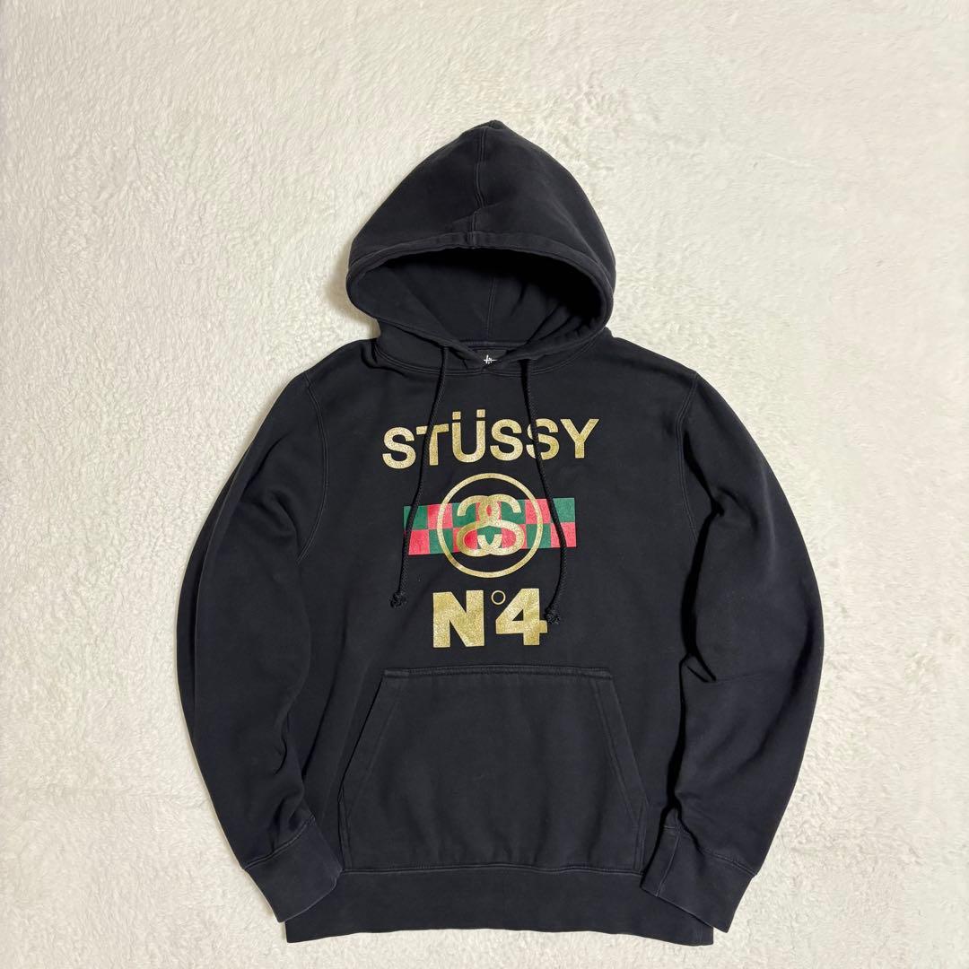 オールドSTUSSY プルオーバーフーディ S アメリカ製 復刻不可能柄 激レア