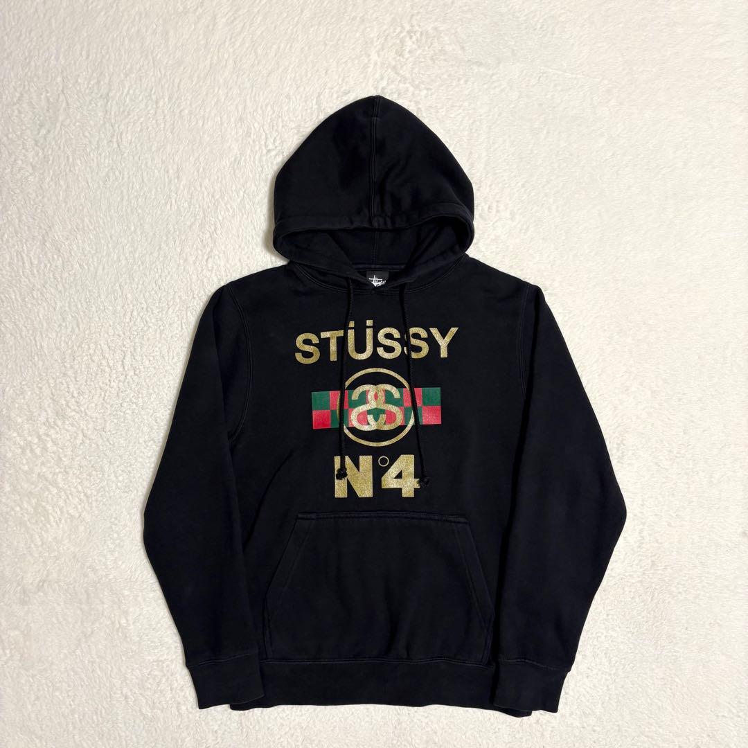 オールドSTUSSY プルオーバーフーディ S アメリカ製 復刻不可能柄 激レア