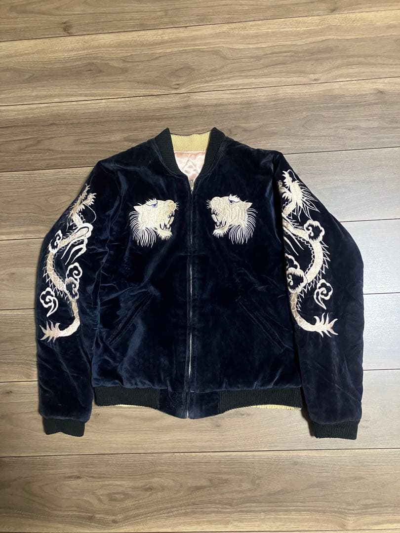 最終価格　東洋エンタープライズ　スカジャン　別珍　白虎　クローバーリーフ