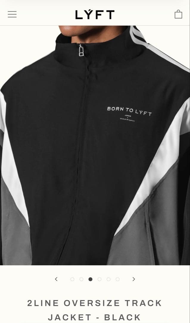 ジャケット・アウター LYFT 2LINE OVERSIZE TRACK JACKET - BLACK