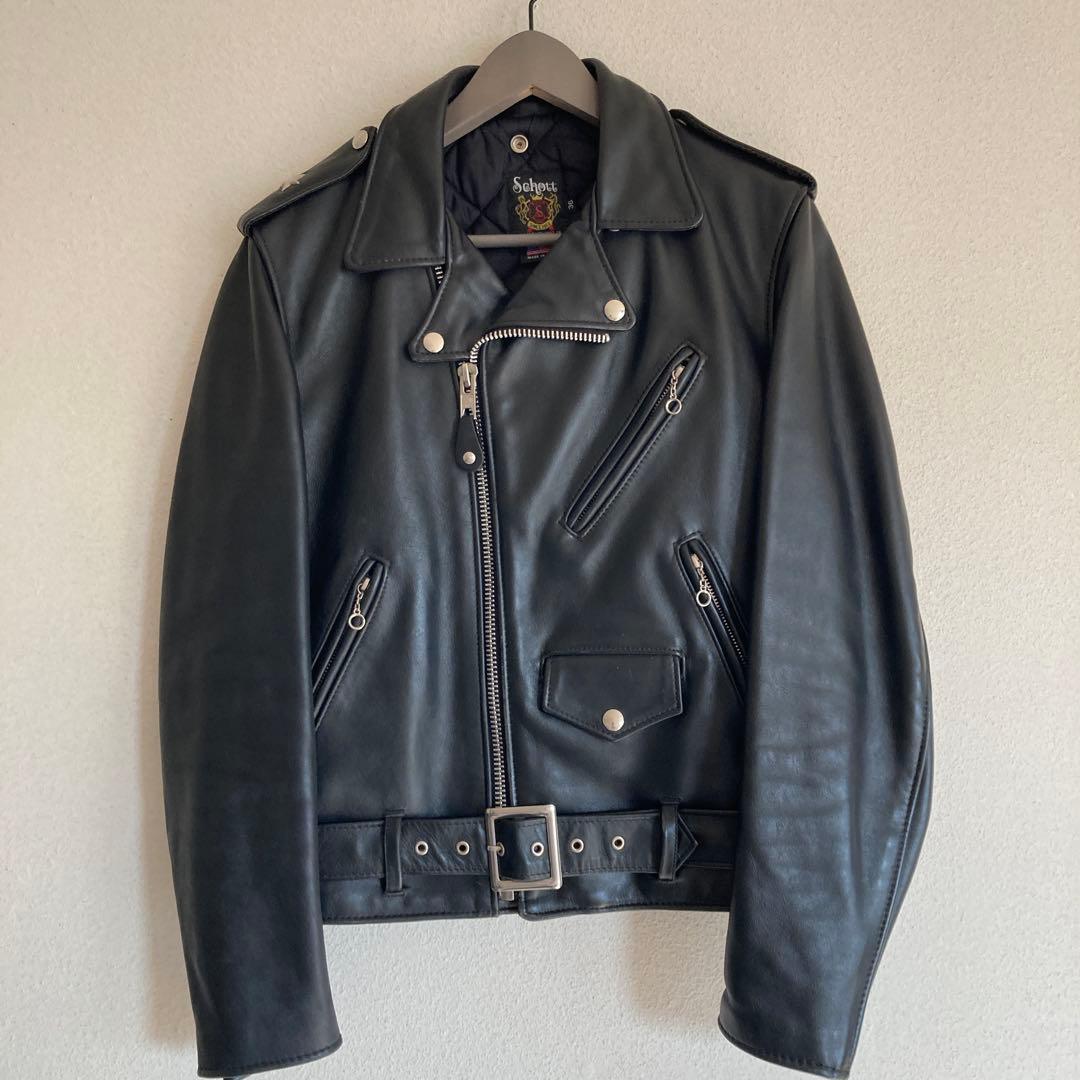 ミュウツーSchott ワンスター ダブルライダース 黒 613US 36