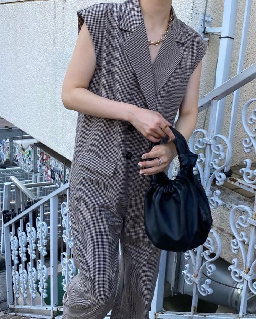 ワンピース Ameri VINTAGE MINI CHECK JACKET ROMPERS