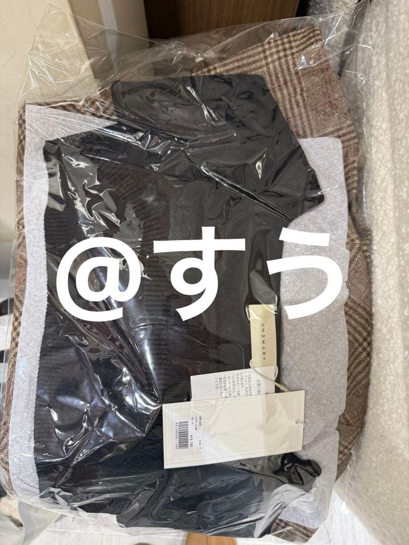 andmary Selena check mini dress ブラウン