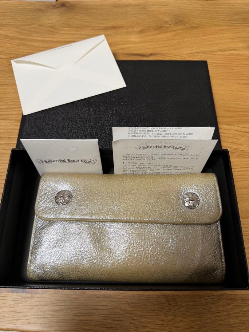 クロムハーツ シルバー レザー 長財布