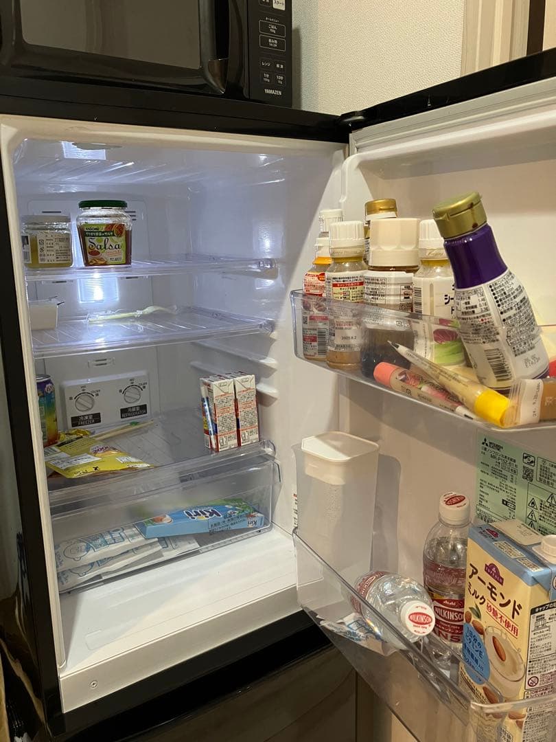 三菱ノンフロン冷凍冷蔵庫 黒 単身用