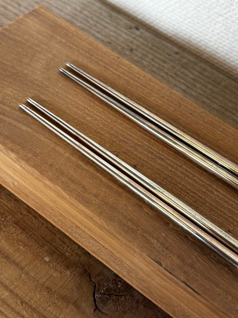 銀製品　純銀　カトラリー　夫婦箸　箱付