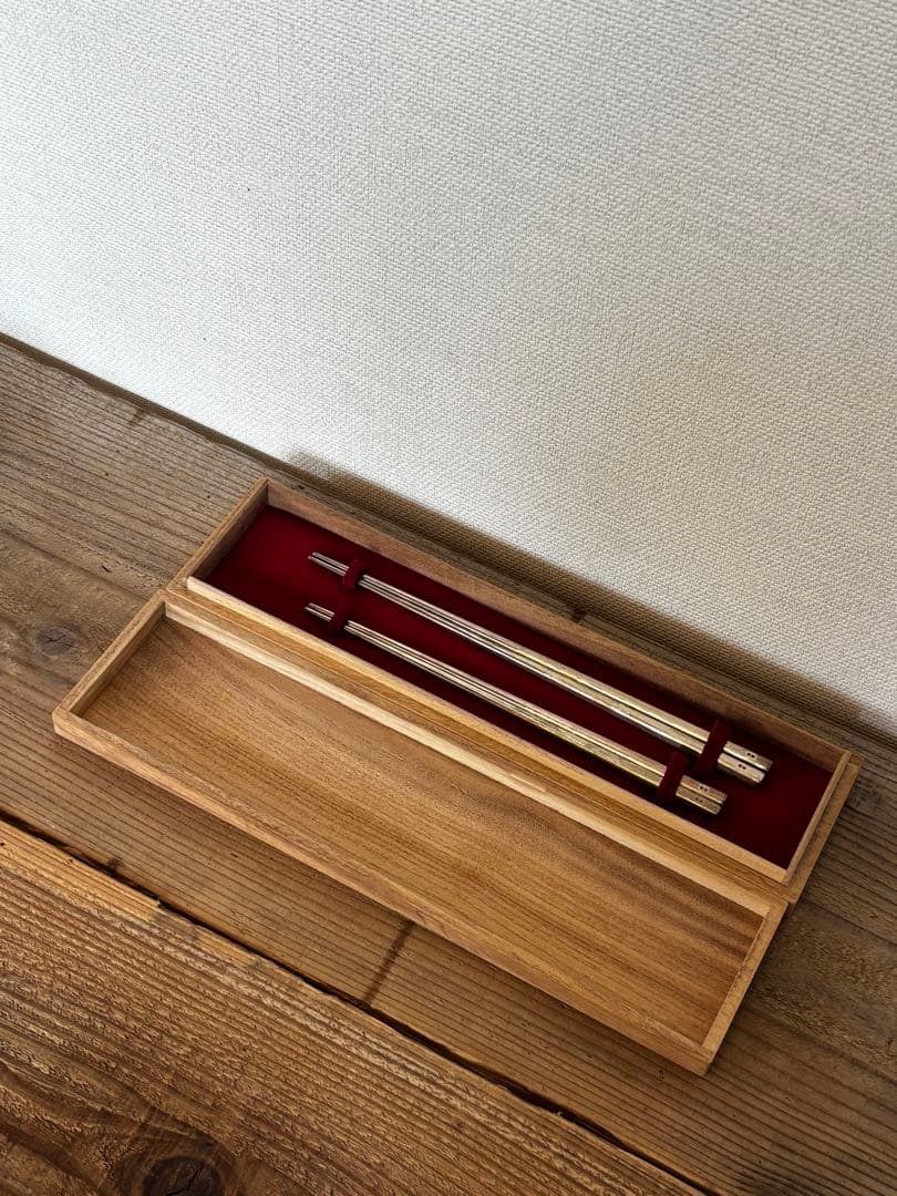銀製品　純銀　カトラリー　夫婦箸　箱付