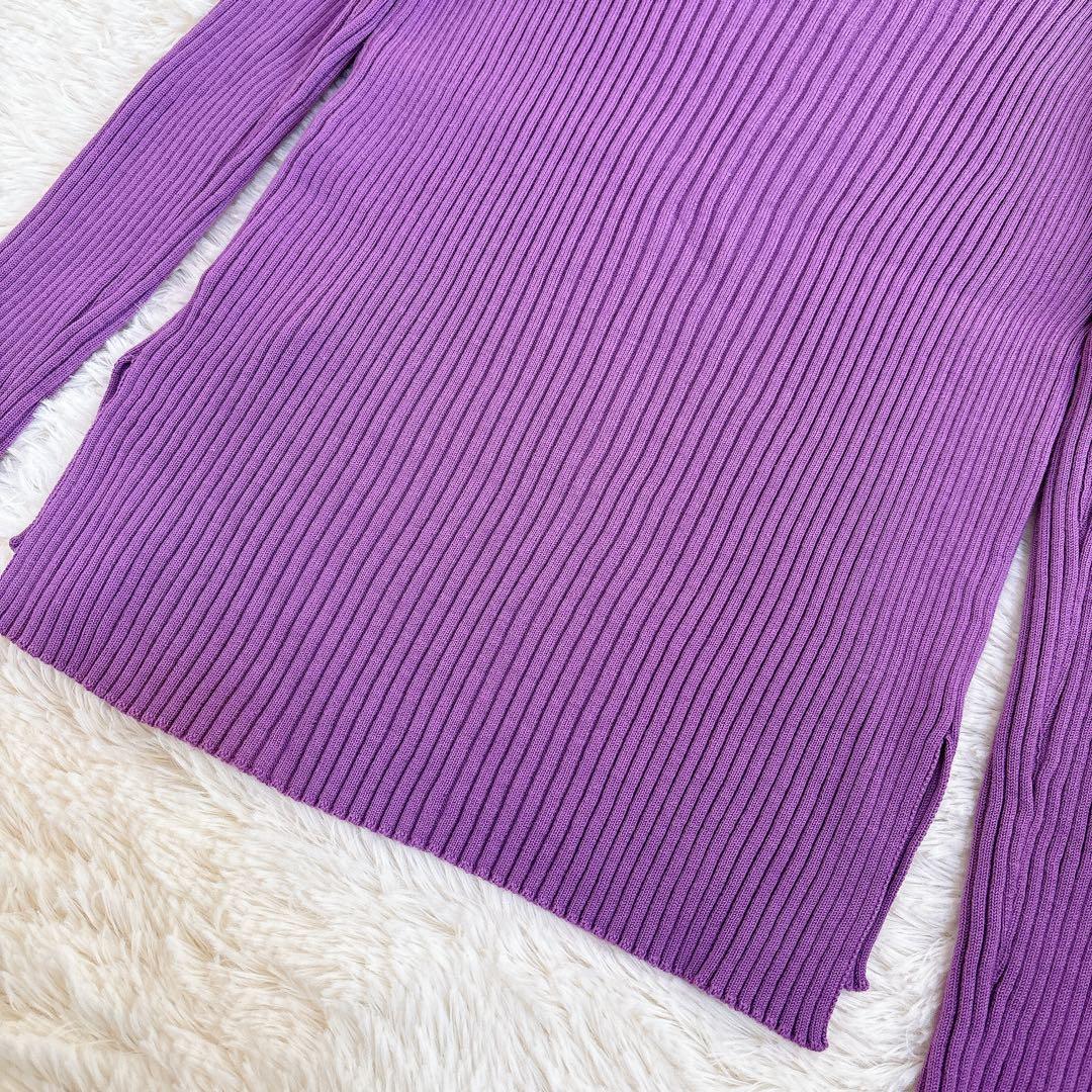 美品☆オーラリー スーパーファインウール ワイドリブ ニット