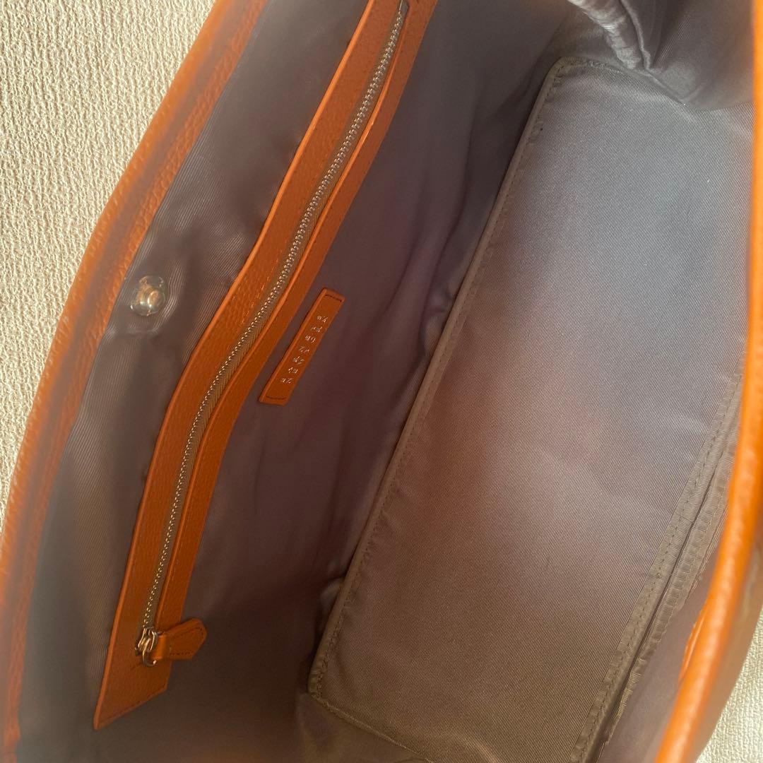 美品✨バーニーズニューヨーク トートバッグビジネス シボ革 A4 キャメル