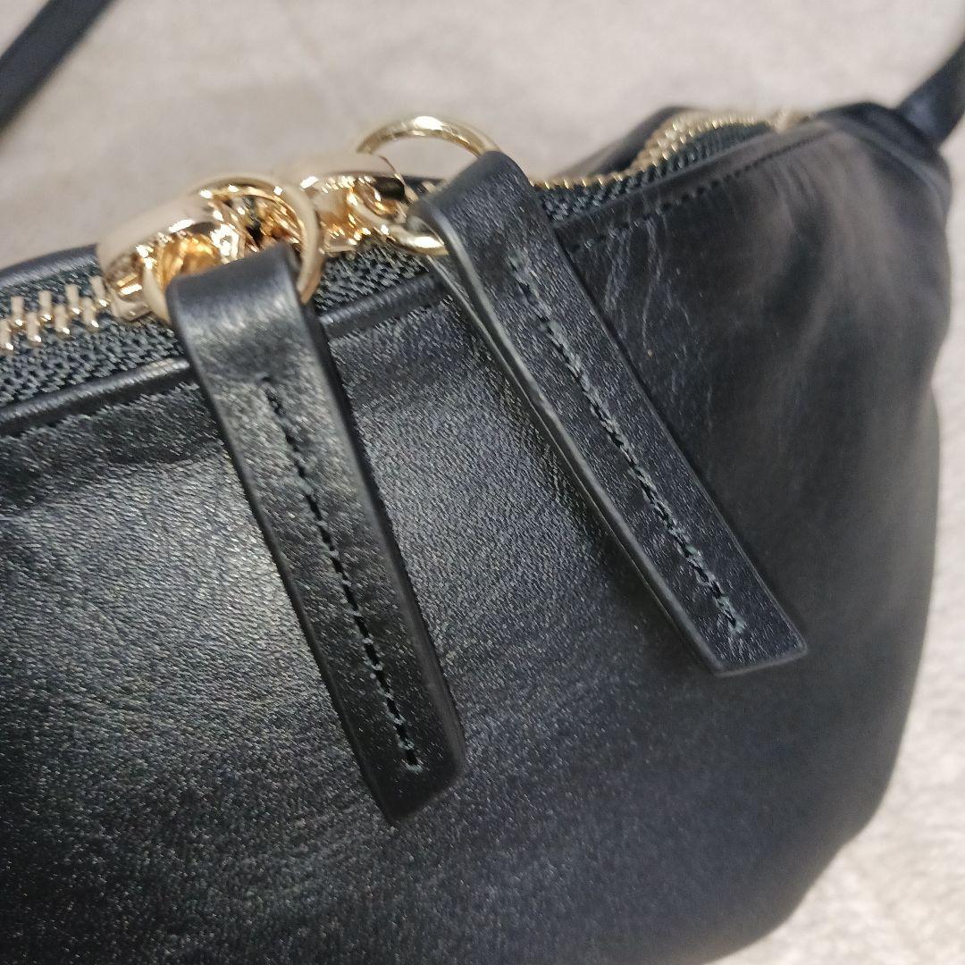 【極美品】BEARDSLEY ビアズリー 2.718牛革クロスボディバッグ 黒色